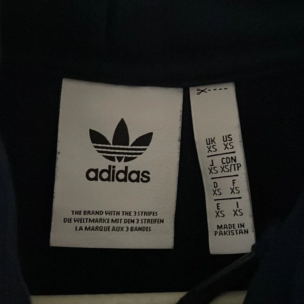 Adidas Men XS Navy Blue Trefoil Hoodie Sweatshirt Pullover Top Athletic Terry